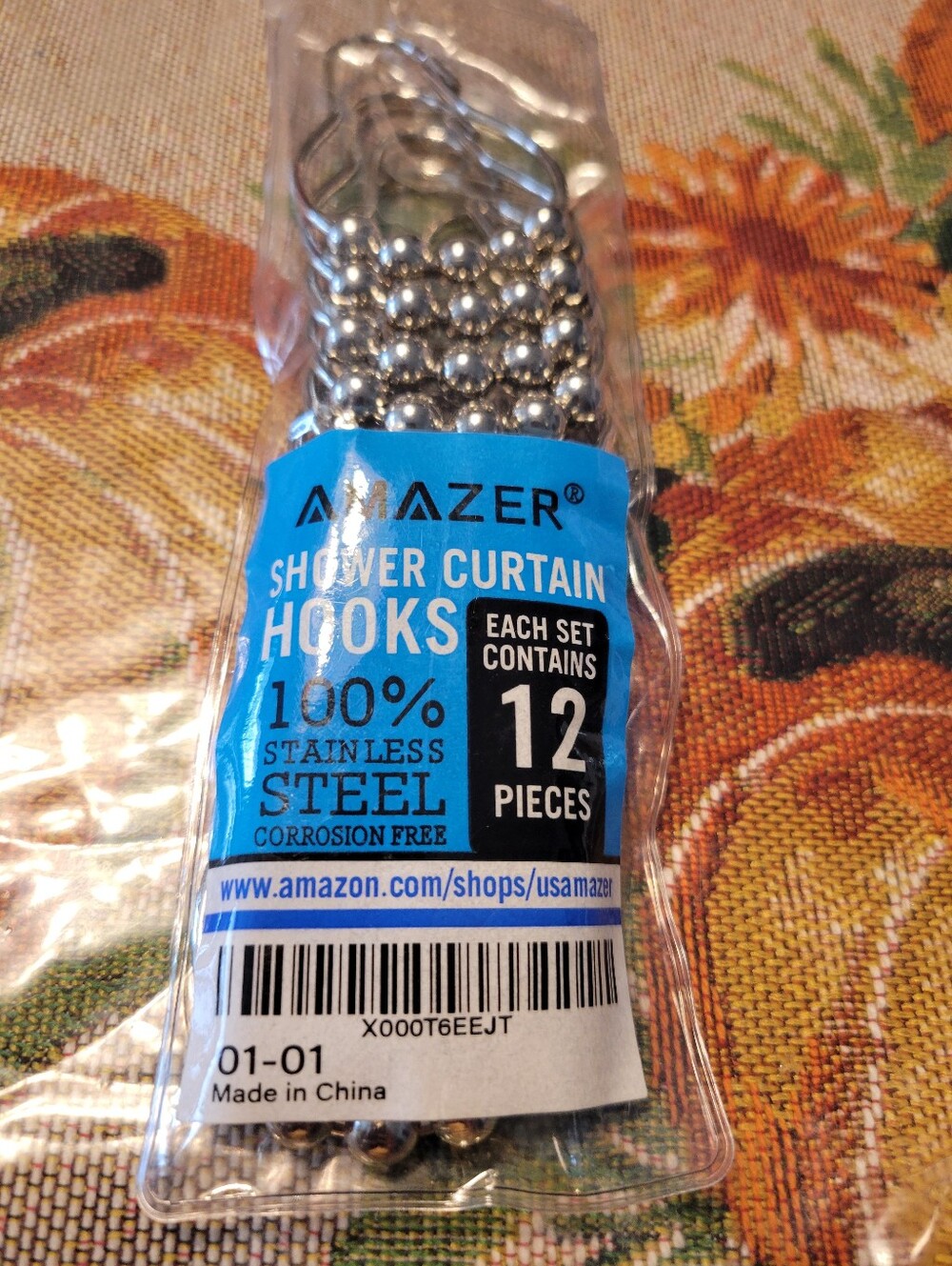 Amazer Stainless Steel Shower Curtain Hooks - Silver (12 pcs)